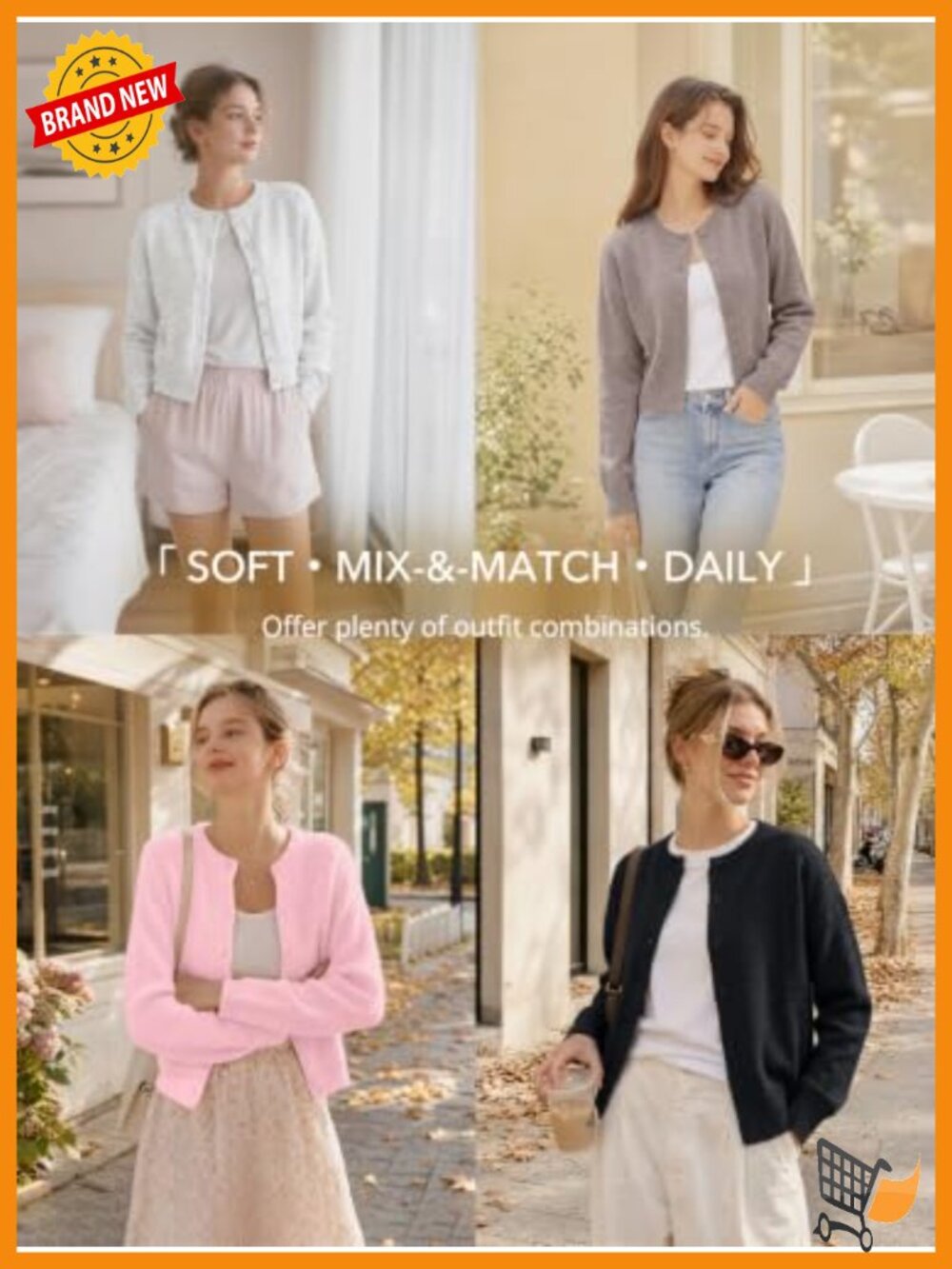 Lightweight Knit Button-Down Cardigan Open-Front Layering Piece for Fall Spring - Picture 5 of 6